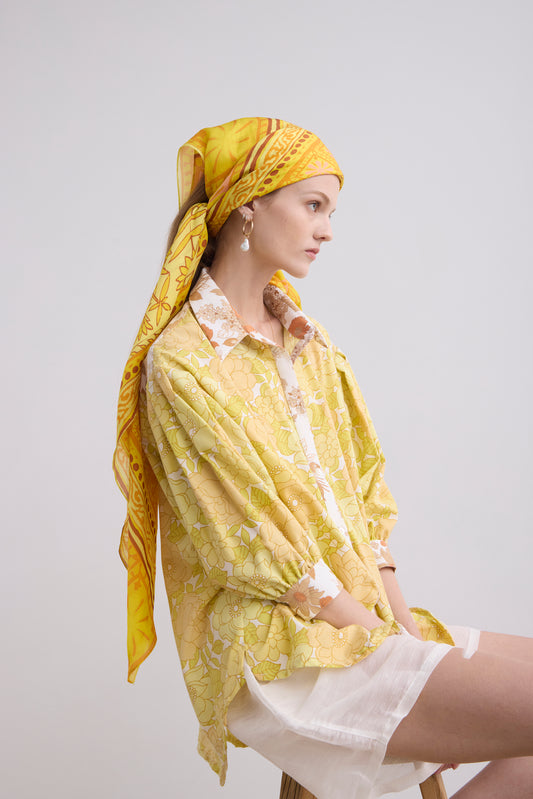 Poet Blouse - Vintage Floral Lemon