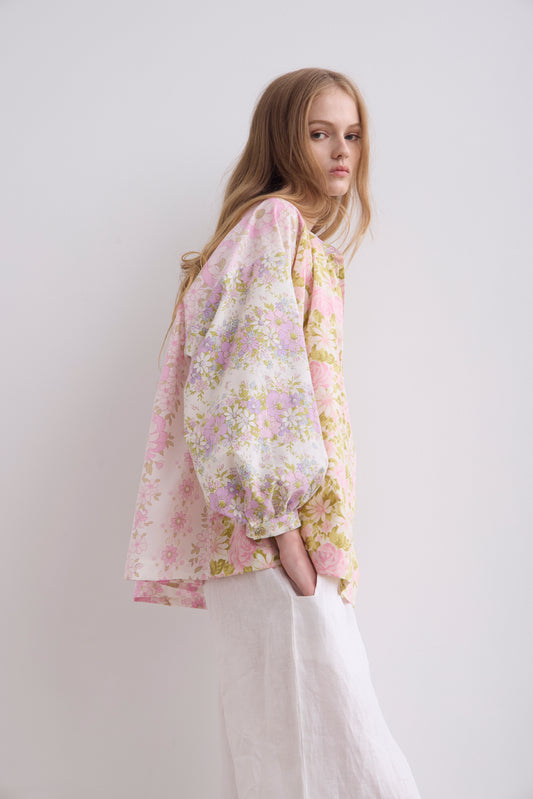 Puff Blouse - Vintage Floral Rosie