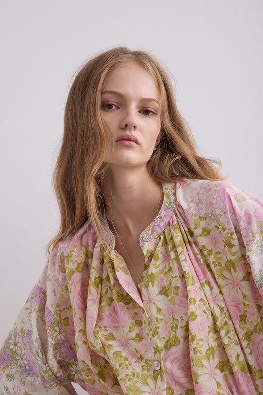 Puff Blouse - Vintage Floral Rosie