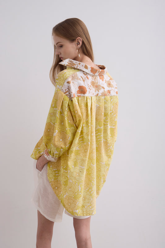 Poet Blouse - Vintage Floral Lemon