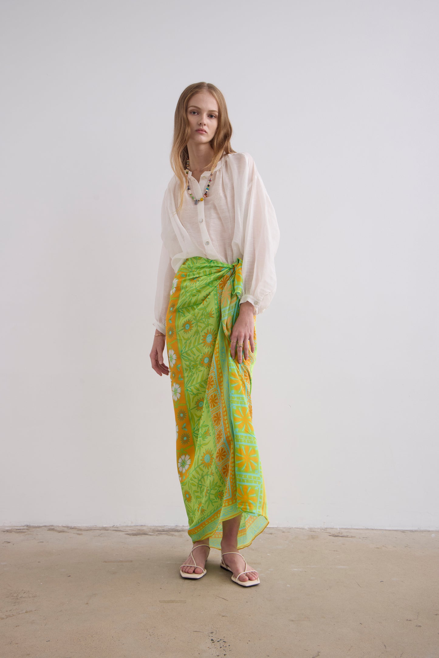 Patti Silk Pareo - Lime
