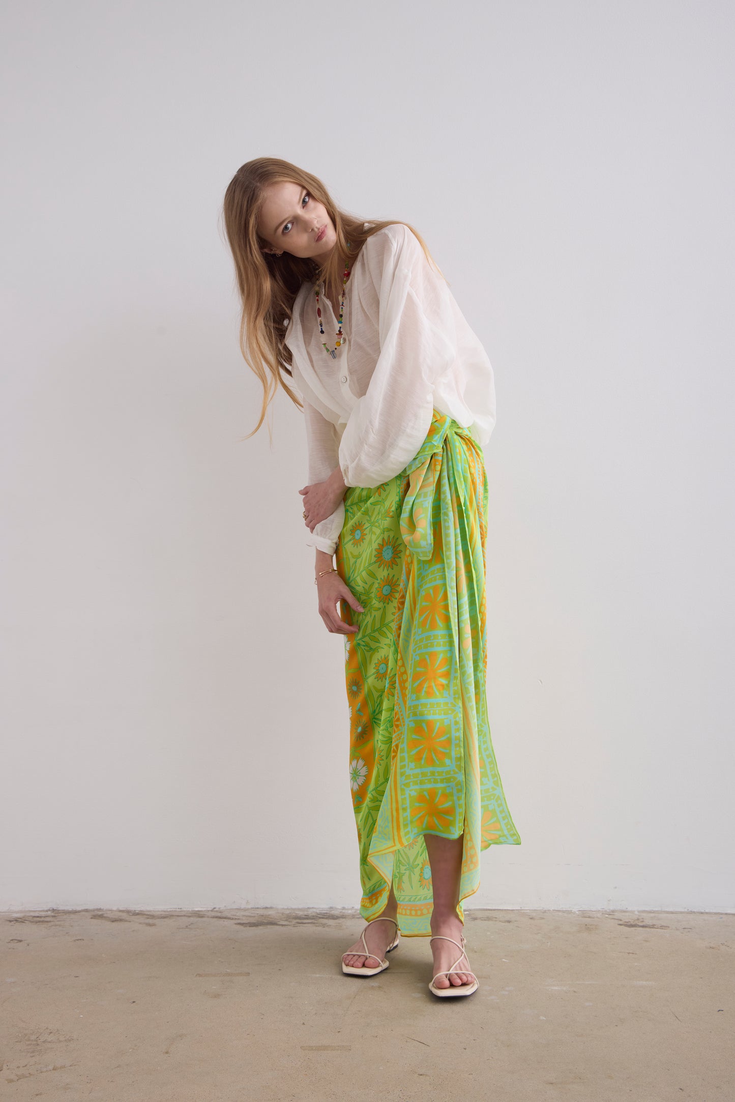 Patti Silk Pareo - Lime