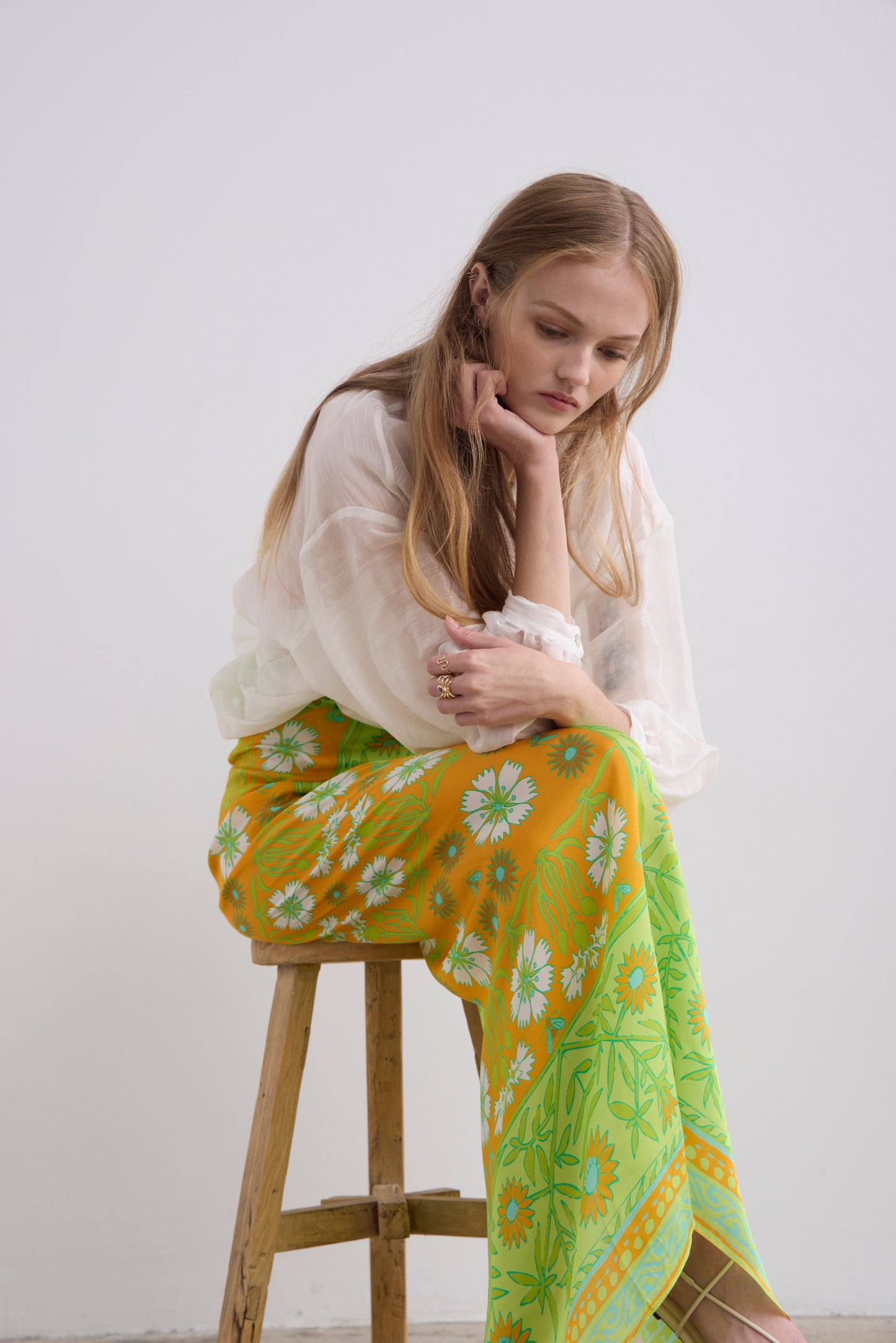 Patti Silk Pareo - Lime