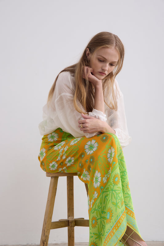 Patti Silk Pareo - Lime